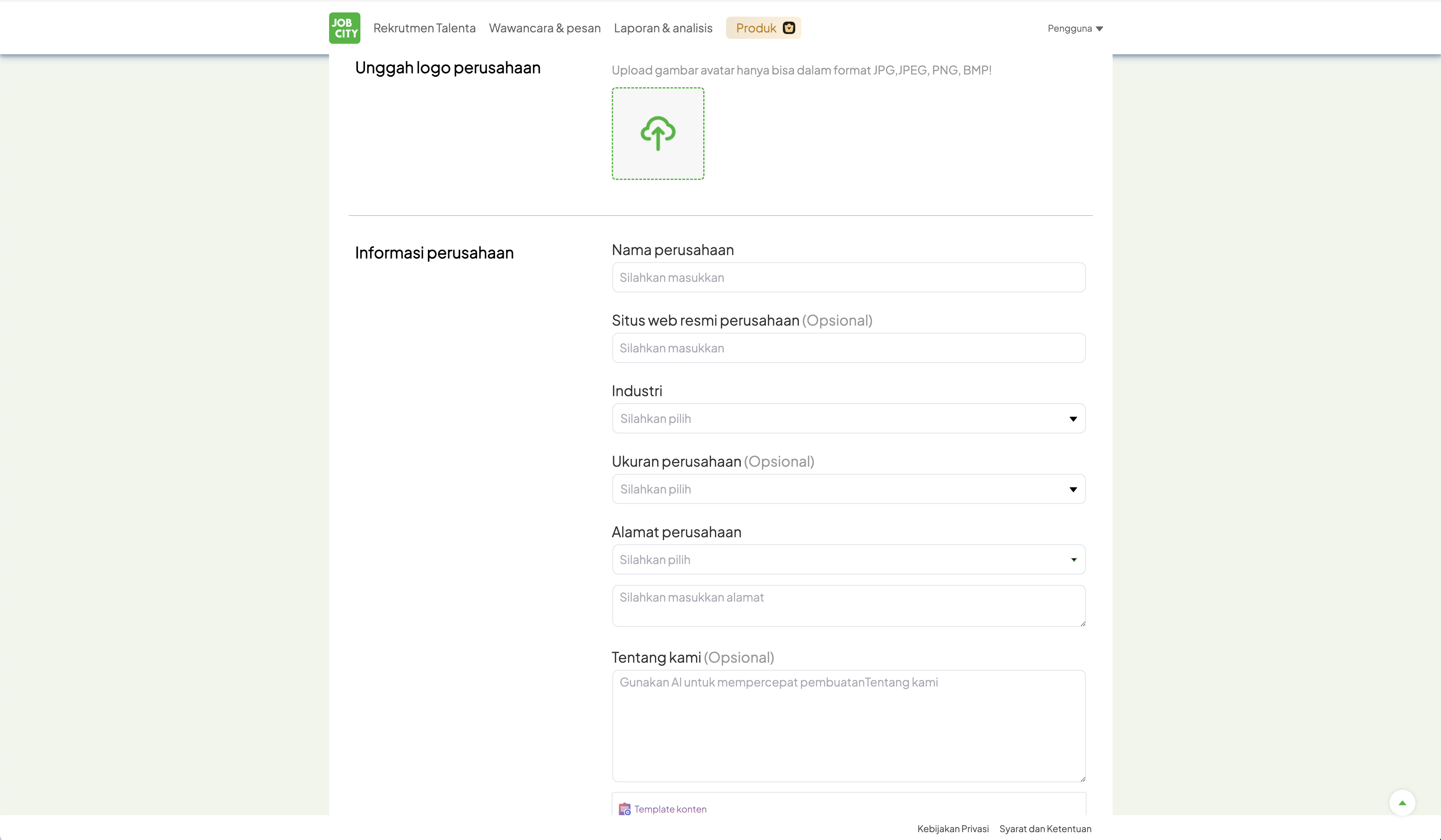 Company Registration & Verification Interface